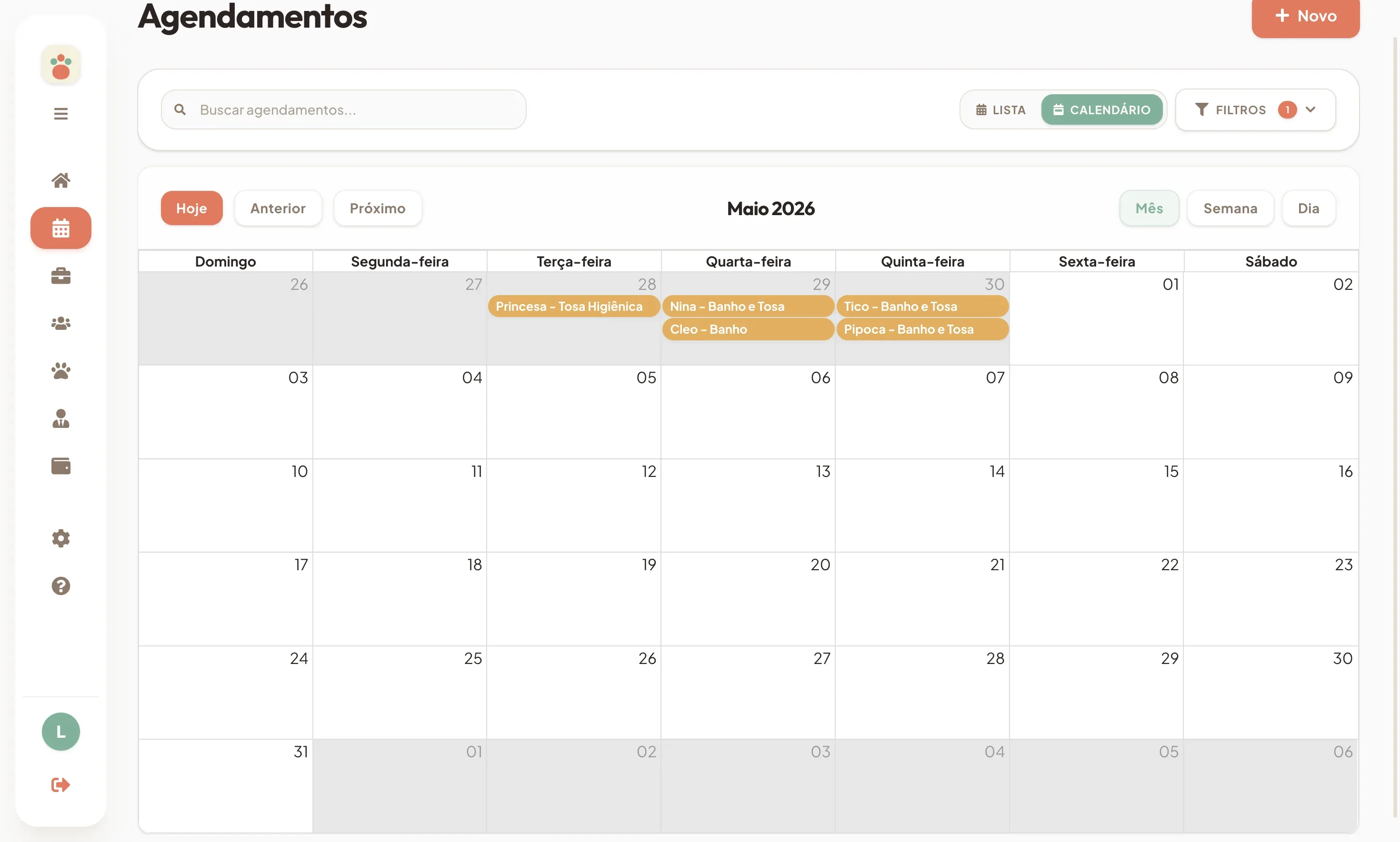 Petzara appointment calendar